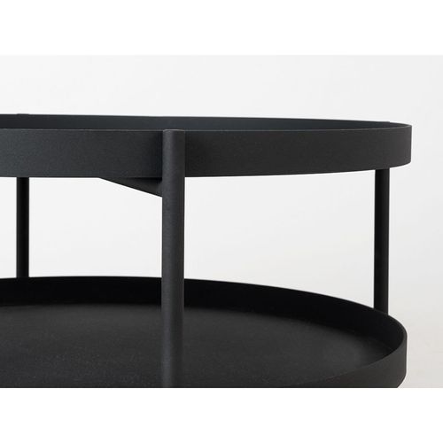 Table Basse Design En Métal Noir D80cm