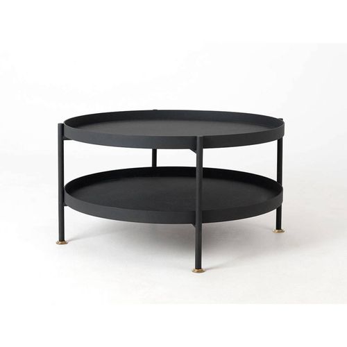 Table Basse Design En Métal Noir D80cm
