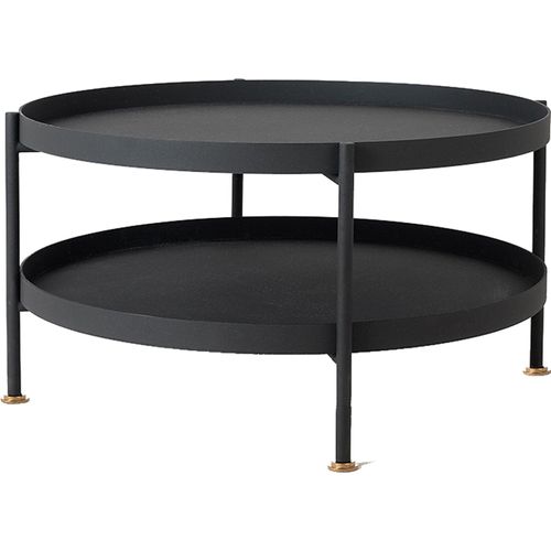 Table Basse Design En Métal Noir D80cm