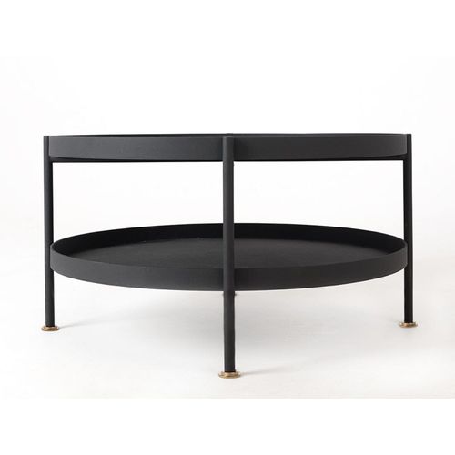 Table Basse Design En Métal Noir D80cm