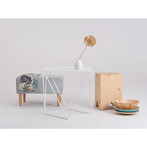 Table Basse Métal Blanc 55x55x55cm