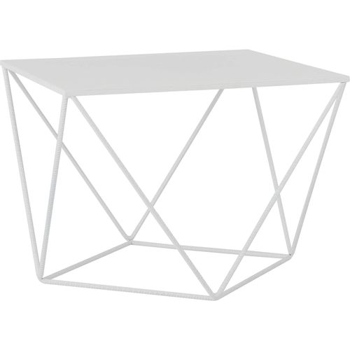 Table Basse Métal Blanc 60x60x45cm