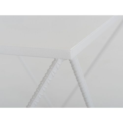 Table Basse Métal Blanc 60x60x45cm