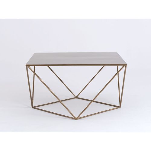 Table Basse Métal Or 80x80x45cm