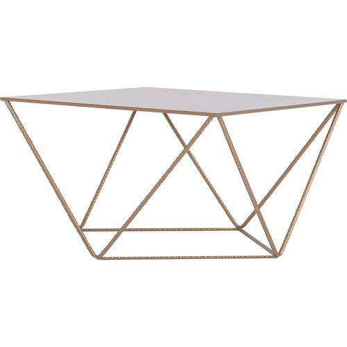 Table Basse Métal Or 80x80x45cm
