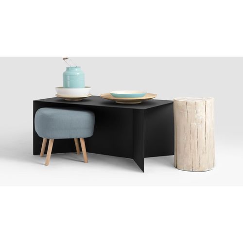 Table Basse Métal Noir 100x60x45cm