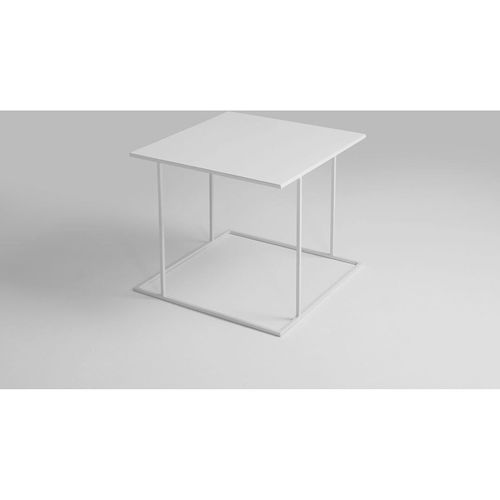 Table Basse Métal Blanc 50x50x45cm