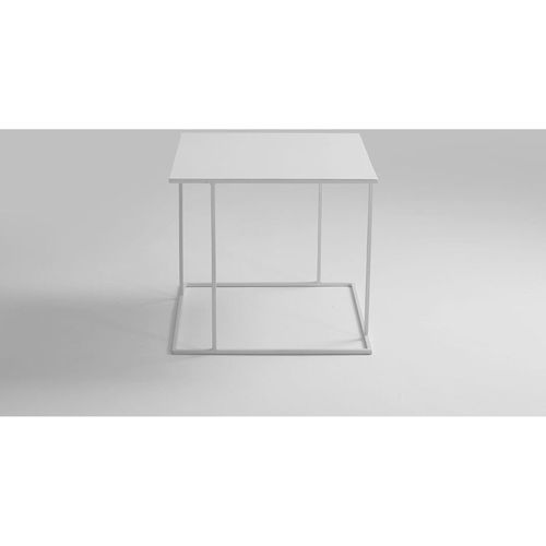 Table Basse Métal Blanc 50x50x45cm