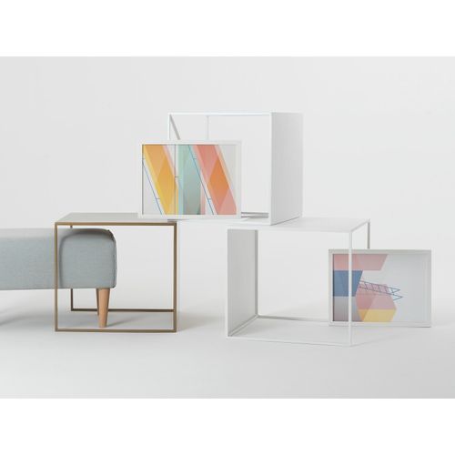 Table Basse Métal Doré 50x50x45cm