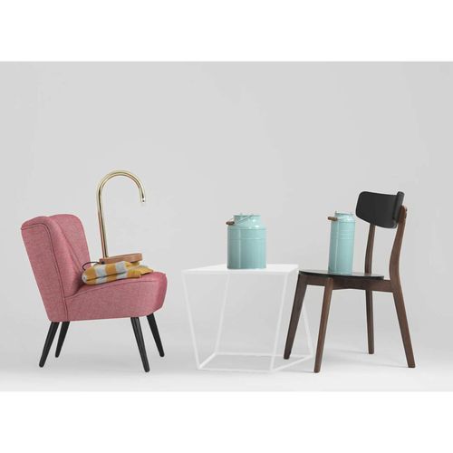 Table Basse Métal Blanc 50x50x45cm