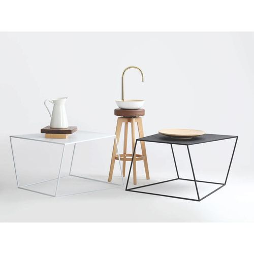 Table Basse Métal Blanc 80x80x50cm