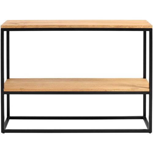 Console 2 Plateaux Chêne Pied Métal Noir L100cm