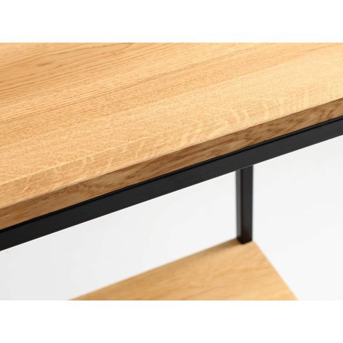 Console 2 Plateaux Chêne Pied Métal Noir L100cm