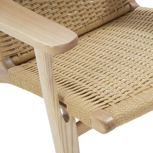 Fauteuil Bois Naturel Corde Naturelle 70x74x74