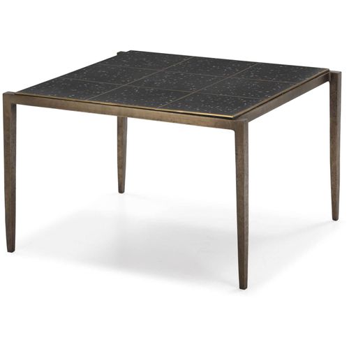 Table à Café Fer Doré Époxi Terrazzo Noir 65x59x41