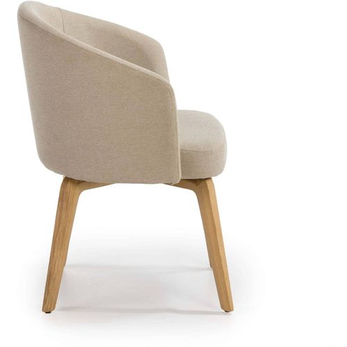 Chaise Bois Tissu Naturel Beige 61x59x78