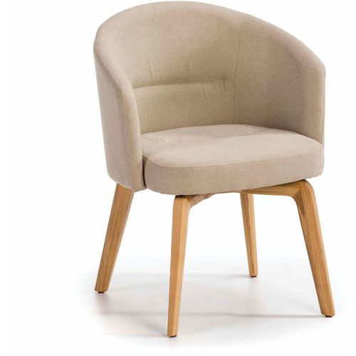 Chaise Bois Tissu Naturel Beige 61x59x78