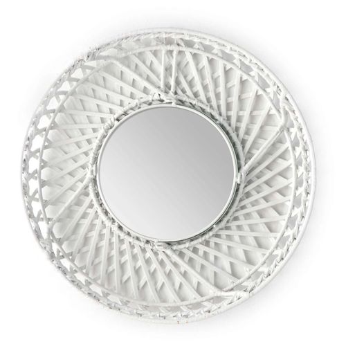 Miroir Verre Osier Blanc 50x8x50