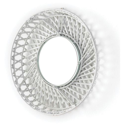 Miroir Verre Osier Blanc 50x8x50