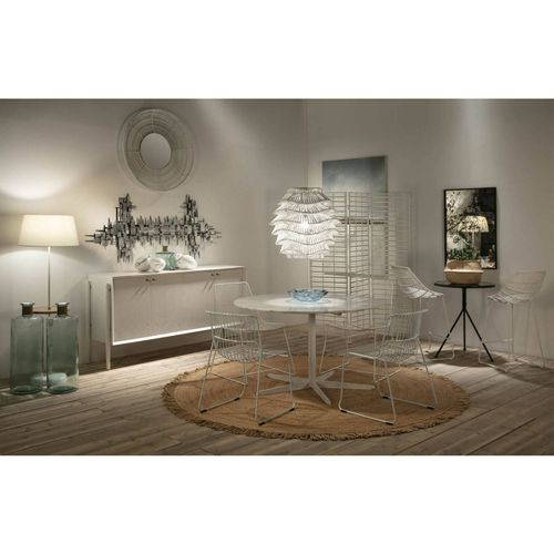 Miroir Verre Osier Blanc 90x8x90