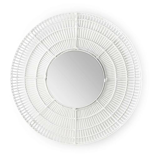 Miroir Verre Osier Blanc 90x8x90