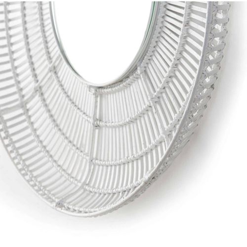 Miroir Verre Osier Blanc 90x8x90