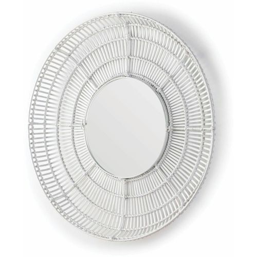 Miroir Verre Osier Blanc 90x8x90