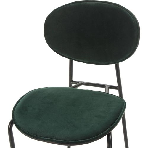 Chaise Métal Velours Noir Vert 42x51x78
