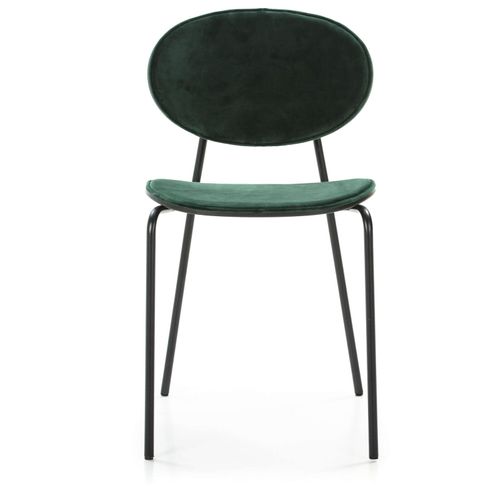 Chaise Métal Velours Noir Vert 42x51x78