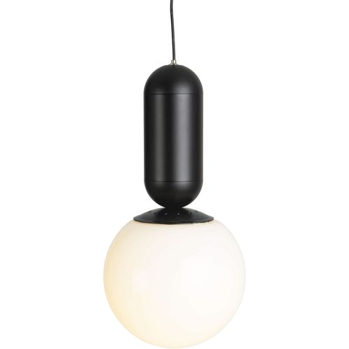 Suspension Métal Verre Noir Blanc 12x12x25