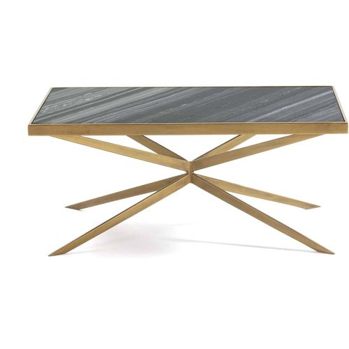 Table à Café Marbre Métal Doré 106x60x47