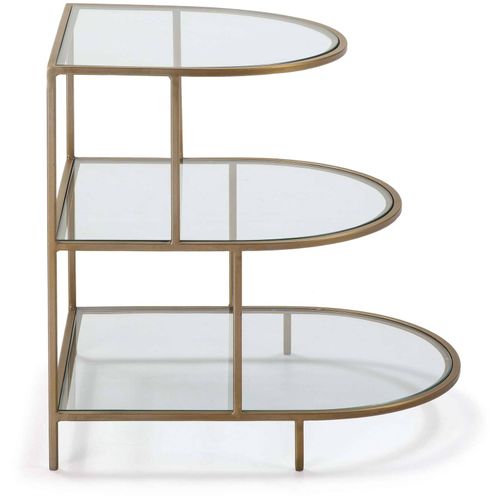 Table D’appoint Verre Métal Doré 50x62x60