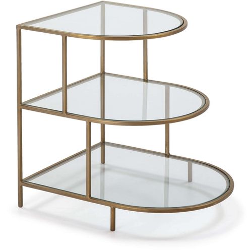 Table D’appoint Verre Métal Doré 50x62x60