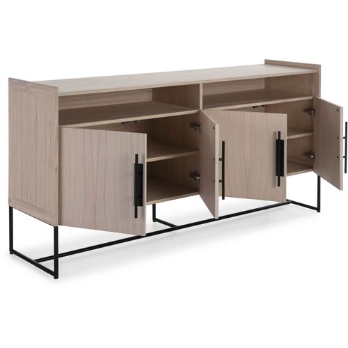 Buffet Bois Métal Naturel Noir 180x46x94