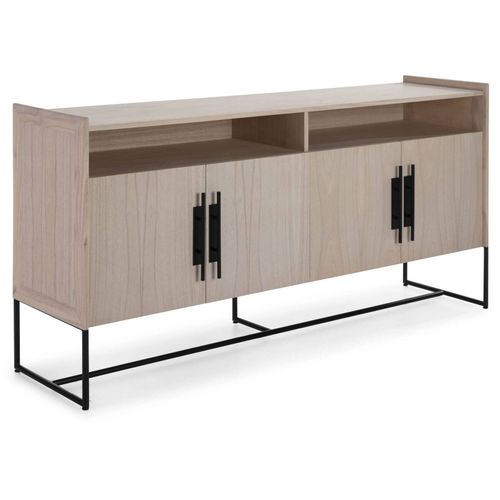 Buffet Bois Métal Naturel Noir 180x46x94