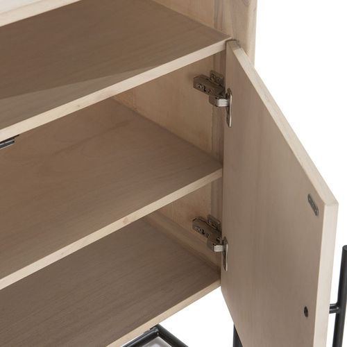 Buffet Bois Métal Naturel Noir 180x46x94