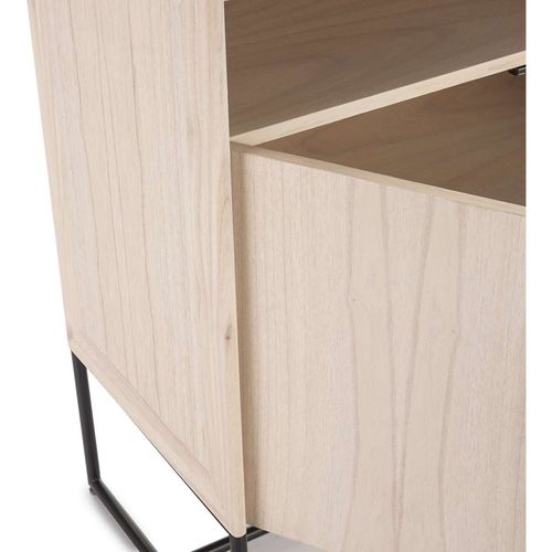 Buffet Bois Métal Naturel Noir 180x46x94