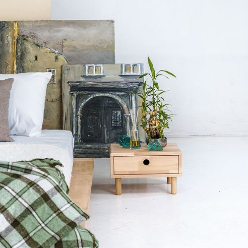 Table De Chevet En Bois Massif Naturel Clair