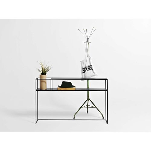 Console Métal Laqué Noir 120x25x75cm