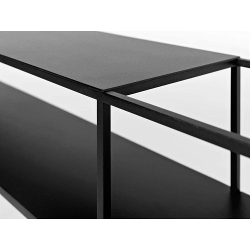 Console Métal Laqué Noir 120x25x75cm