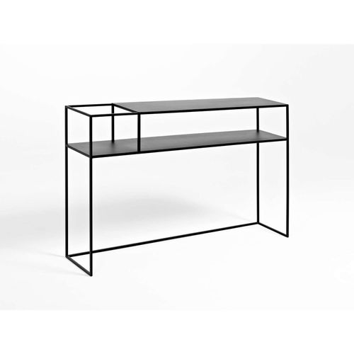 Console Métal Laqué Noir 120x25x75cm