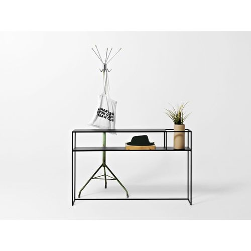 Console Métal Laqué Noir 120x25x75cm