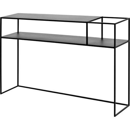 Console Métal Laqué Noir 120x25x75cm