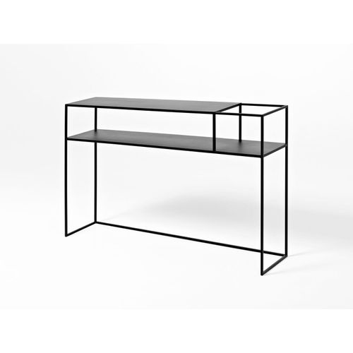 Console Métal Laqué Noir 120x25x75cm