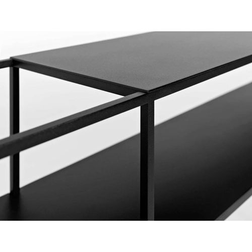 Console Métal Laqué Noir 120x25x75cm