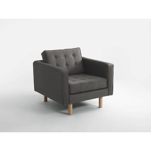 Fauteuil Bois Acier, Naturel 84x86x75cm