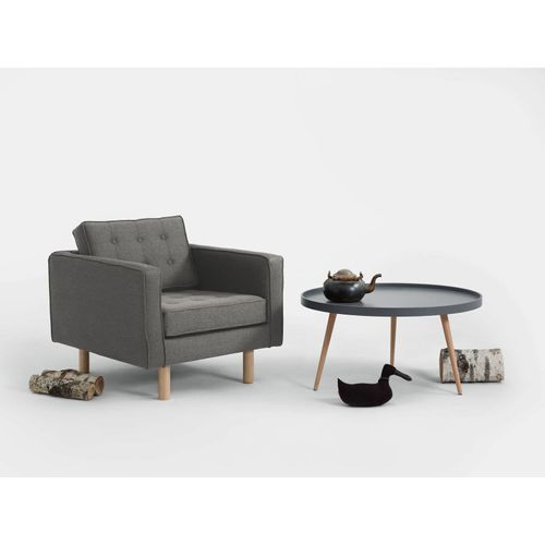 Fauteuil Bois Acier, Naturel 84x86x75cm