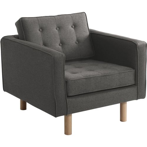 Fauteuil Bois Acier, Naturel 84x86x75cm