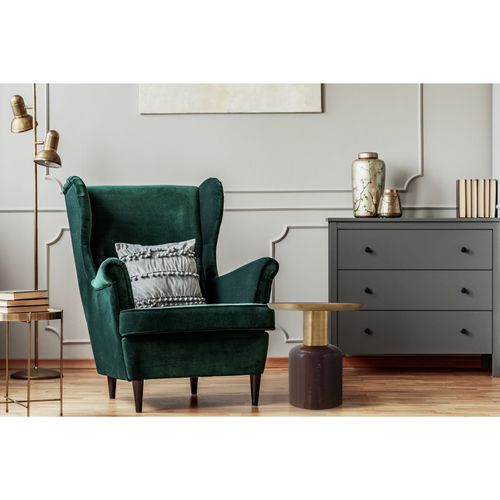 Table D’appoint Ronde Métal Violet Et Or 40,5x40,5x42,5cm