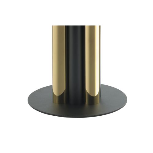 Table D’appoint Ronde En Verre doré Et Gris 46x46x52cm